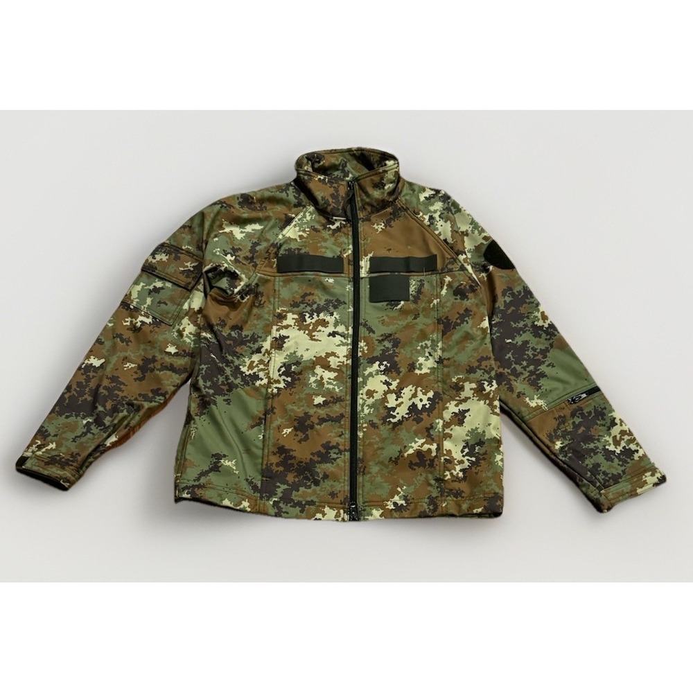 Italian Army Issue Vegetato Woodland Camo Soft Shell Jacket Size 44 Small Rare